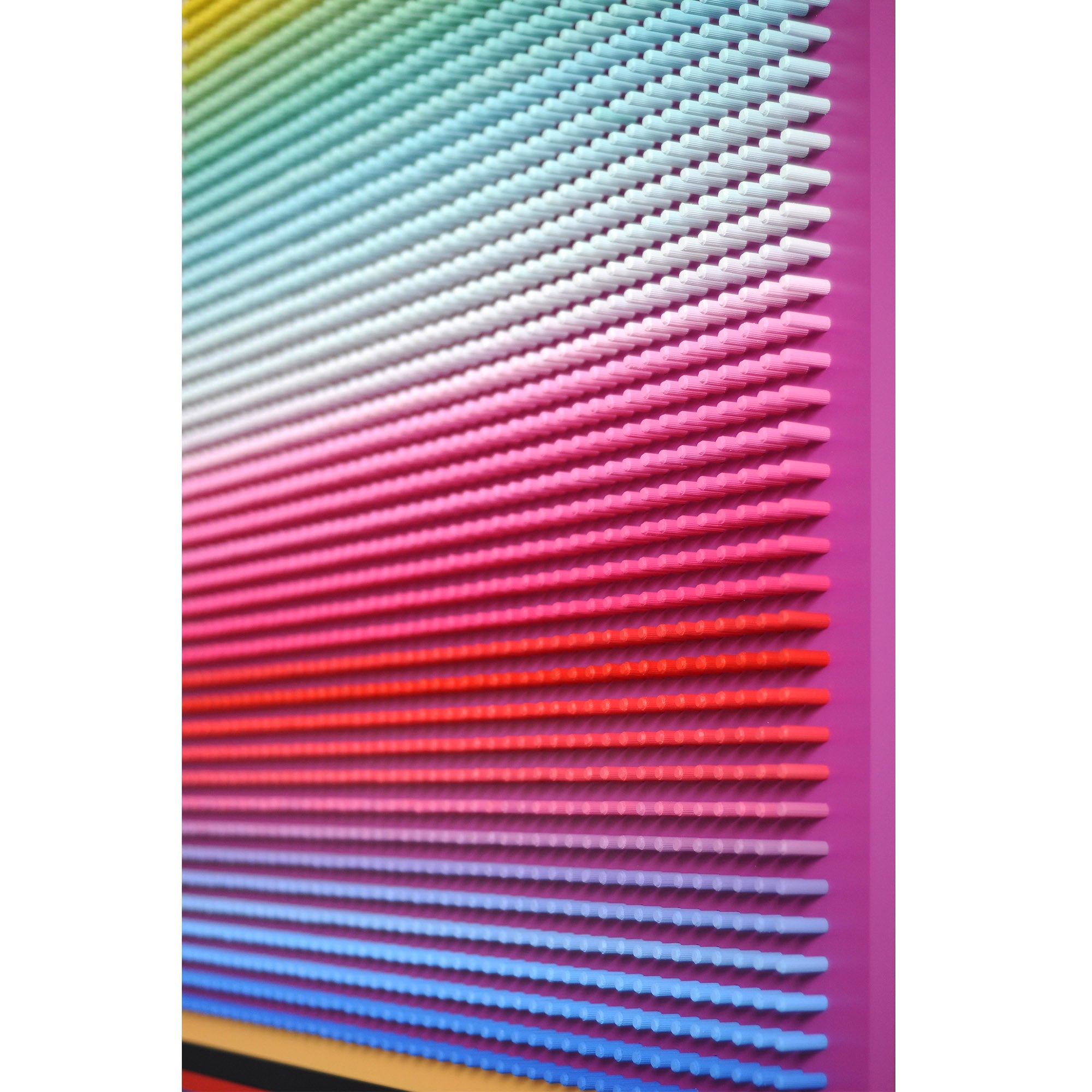 Colorful straw pattern with a gradient effect on a white background